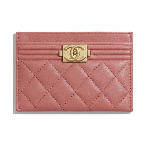 chanel boy pink card holder|Chanel small card holder price.